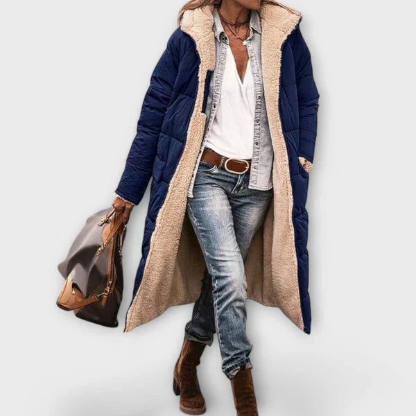 Kora - Pohodlný Kabát S Kožešinou