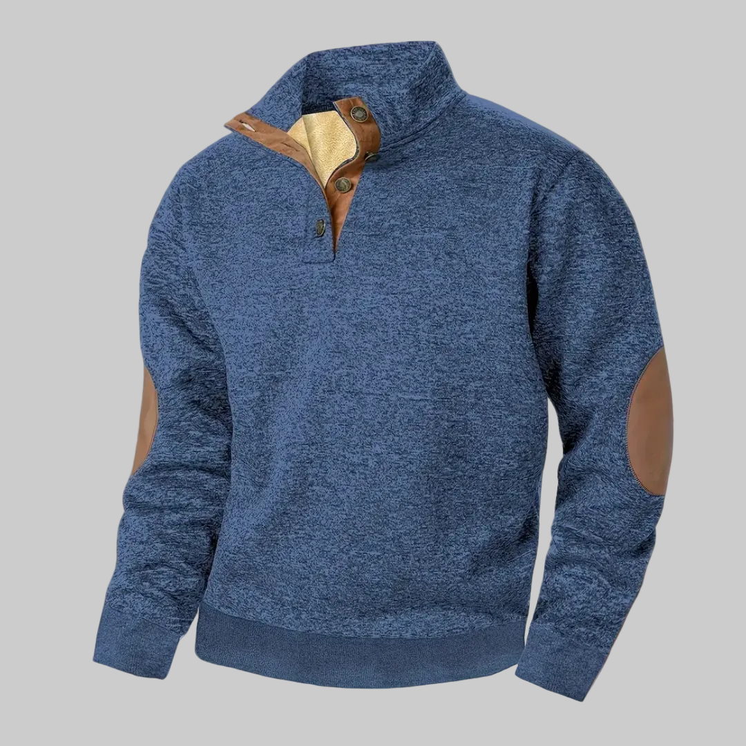 Ruben I Teplá fleecová mikina s knoflíkovým zapínáním