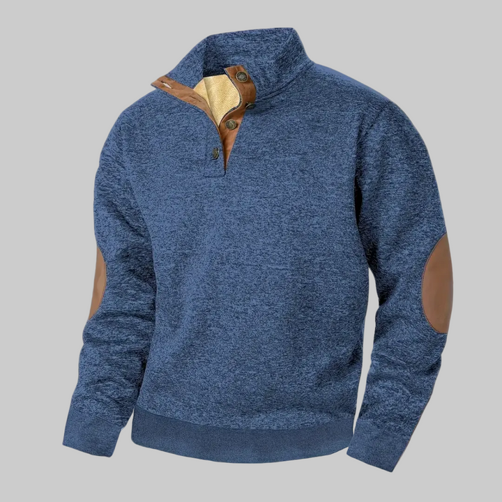 Ruben I Teplá fleecová mikina s knoflíkovým zapínáním