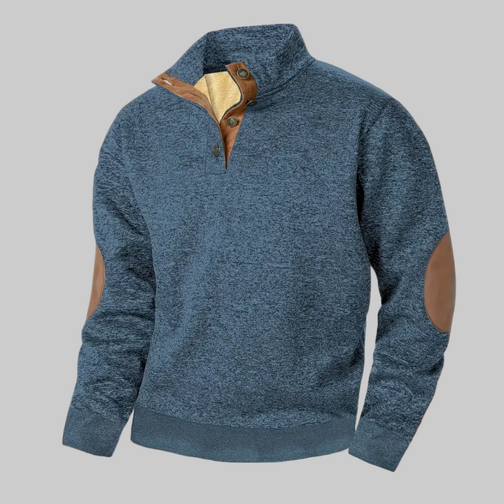 Ruben I Teplá fleecová mikina s knoflíkovým zapínáním