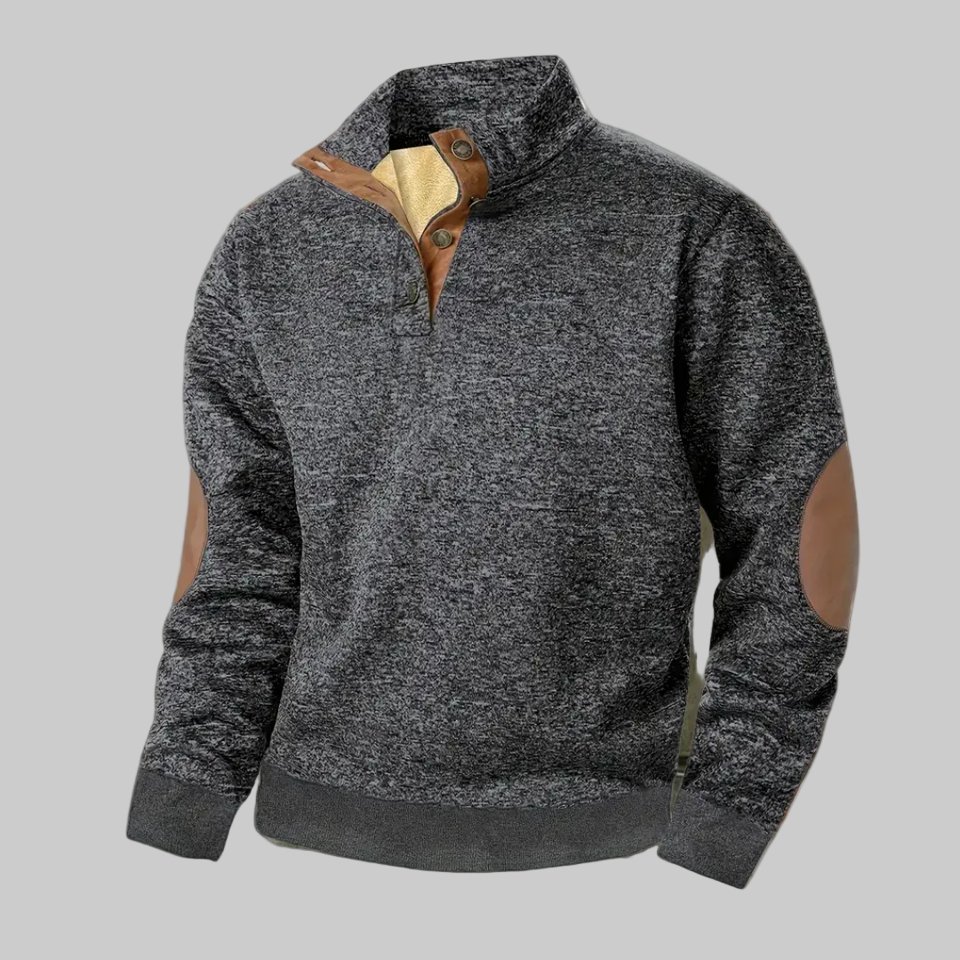 Ruben I Teplá fleecová mikina s knoflíkovým zapínáním