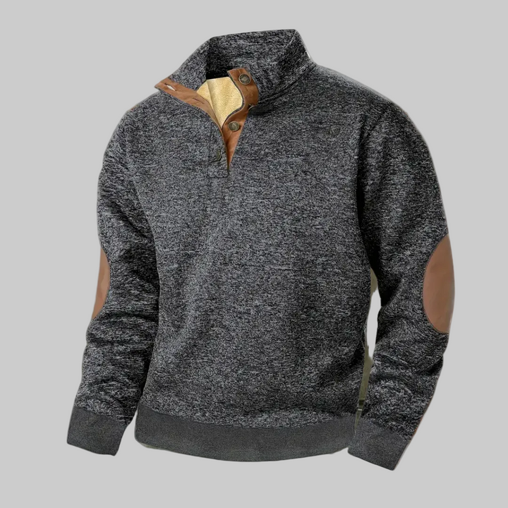 Ruben I Teplá fleecová mikina s knoflíkovým zapínáním