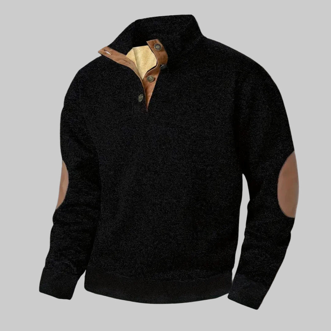 Ruben I Teplá fleecová mikina s knoflíkovým zapínáním