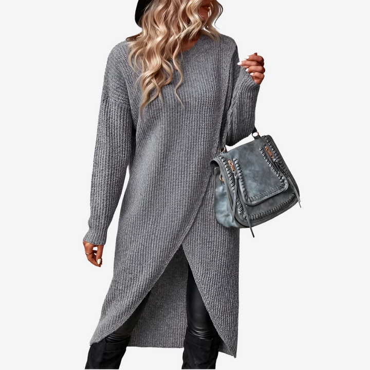 Mely - Asymetrické svetr-šaty