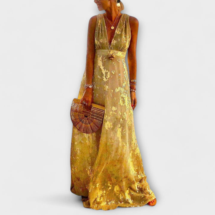 Šaty s V-výstřihem a detailními flitry