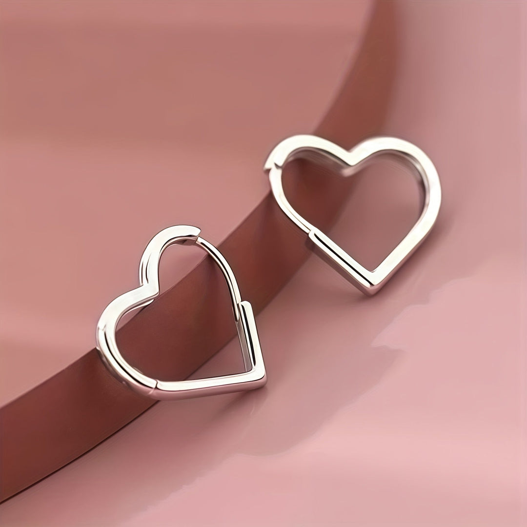Náušnice ve tvaru srdce z nerezové oceli ve zlaté barvě