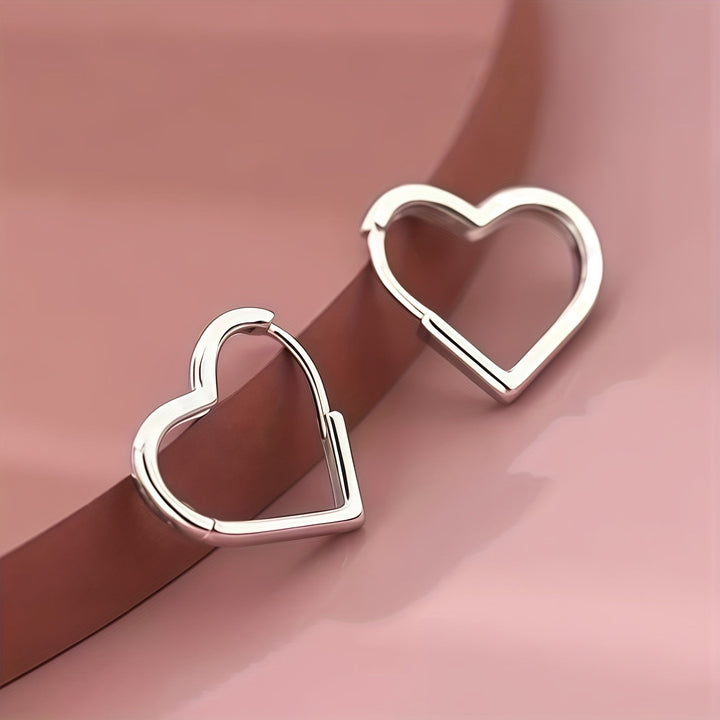 Náušnice ve tvaru srdce z nerezové oceli ve zlaté barvě