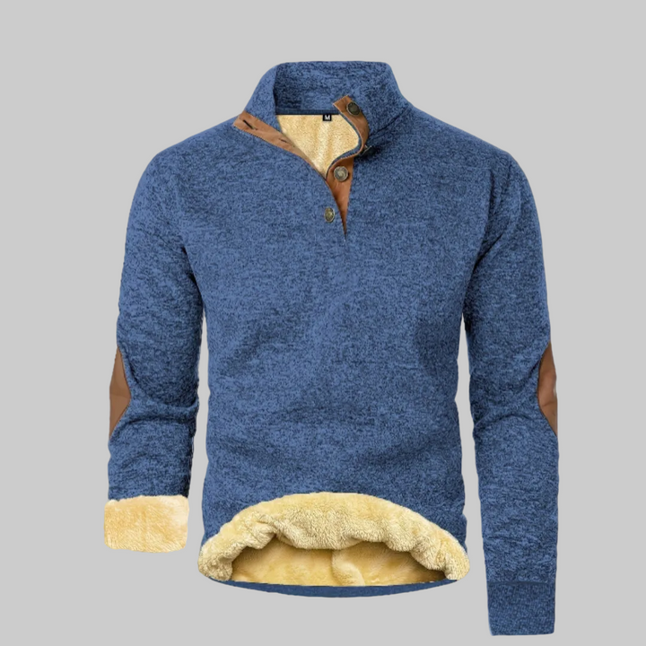 Ruben I Teplá fleecová mikina s knoflíkovým zapínáním