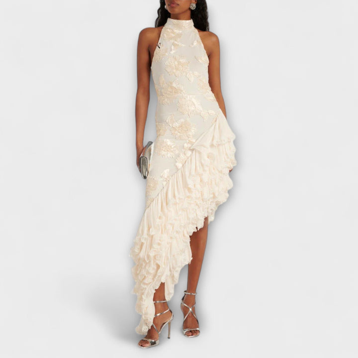 Karen - Maxi šaty s květinovými aplikacemi