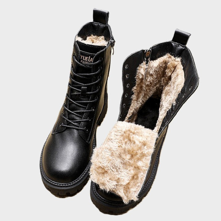 Élisabeth - Elegantní a robustní černé kožené zimní boty