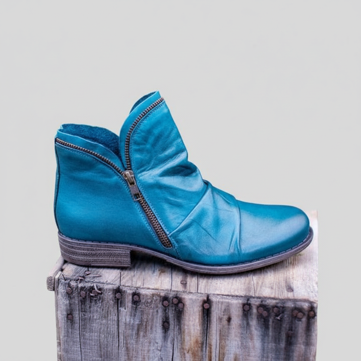 Gabriella - Kožené Boty se Zipem