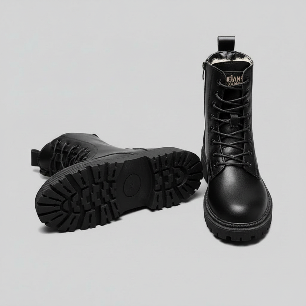 Élisabeth - Elegantní a robustní černé kožené zimní boty