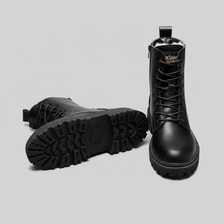 Élisabeth - Elegantní a robustní černé kožené zimní boty