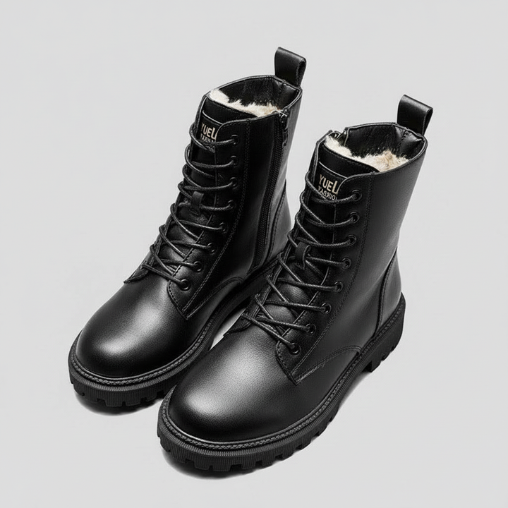 Élisabeth - Elegantní a robustní černé kožené zimní boty