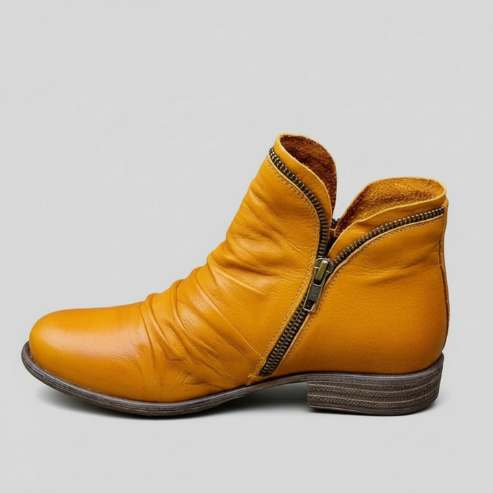 Gabriella - Kožené Boty se Zipem