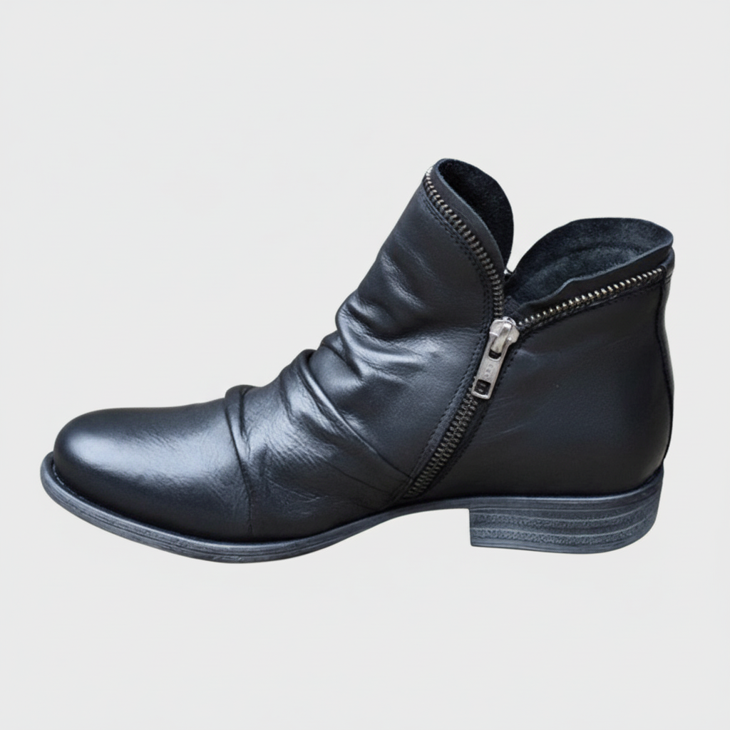 Gabriella - Kožené Boty se Zipem