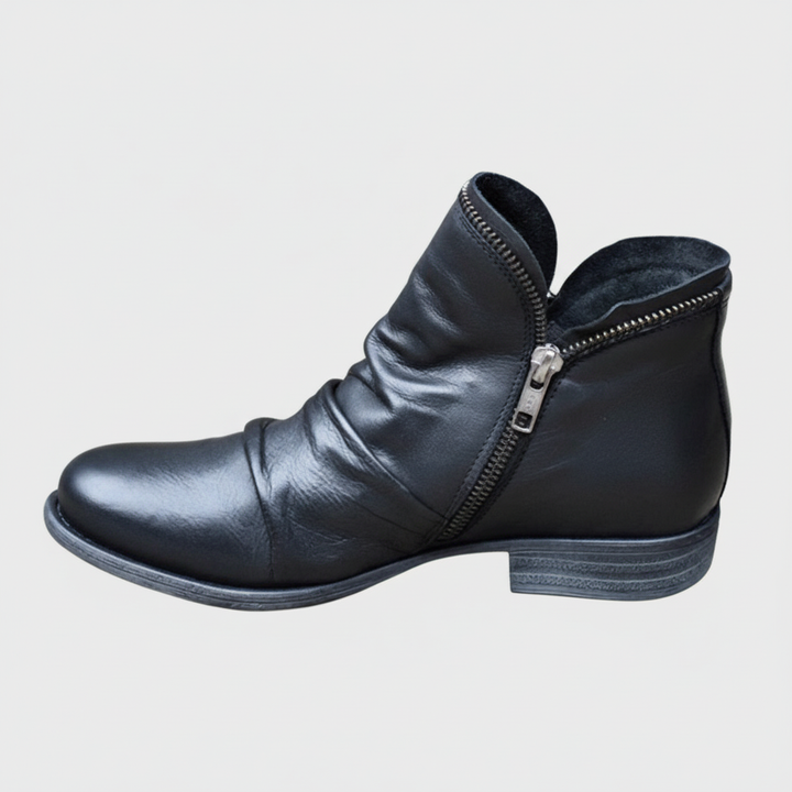Gabriella - Kožené Boty se Zipem